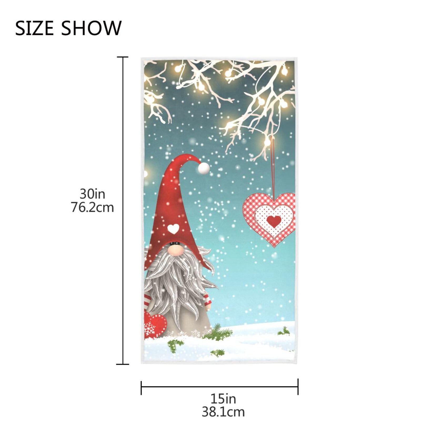 Cozy Scandinavian Gnome Hand Towels (2-Pack) - Super Soft, Quick-Dry Microfiber For Bathroom, Spa, Hotel & Gym - 30" X 15" - View #9
