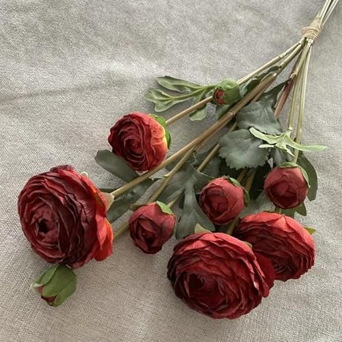 Risveglio Bouquet de fleurs artificielles en soie à 9 têtes de 55 cm pour