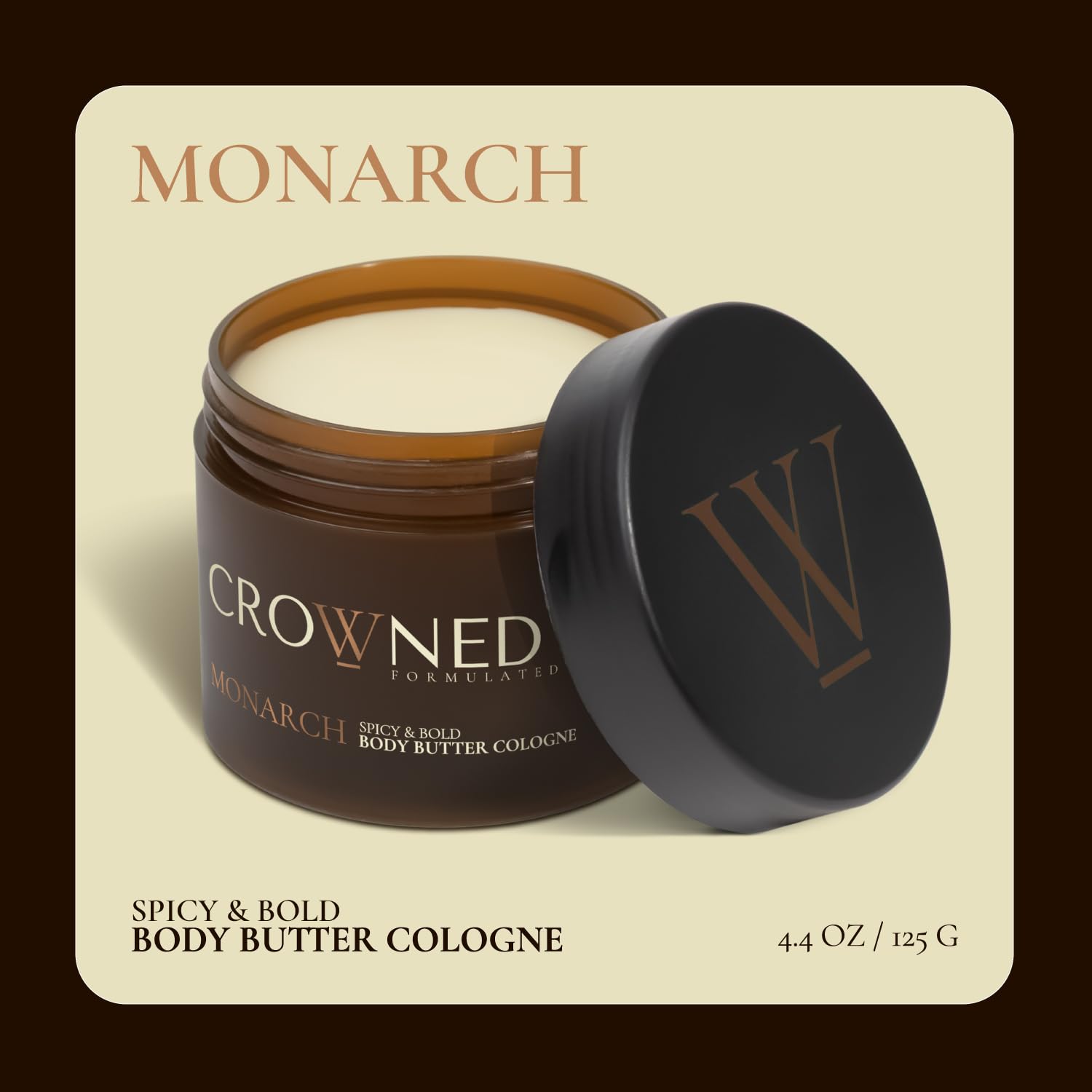 Crowned Skin Monarch Body Butter Cologne and Body Oil Cologne Bundle | As Seen On Shark Tank | Skin Care Set with White Musk & Cedarwood Scent | Natural Shea & Mango Butters | All-Day Fragrance