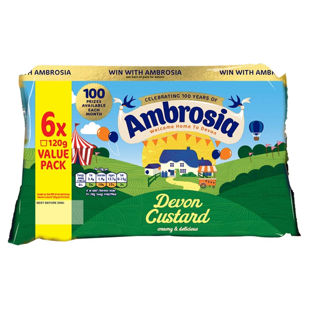 Ambrosia Devon Custard, 6 x 120g