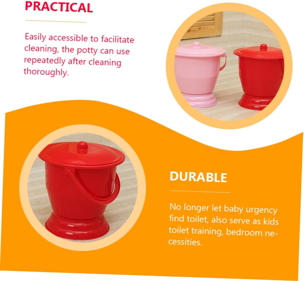 Portable Plastic Urinal with Handle Thickened Adult Urine Bucket Kids Toilet Potty Suitable for Travel and Home Use Leak-proof Design