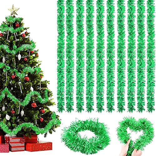 Guirlande De Noël Tinsel Rouge Or - Lot 4pcs 2m, Décoration Sapin Étincelante, Pour Arbre, Fenêtres, Mariage, Anniversaire, Fête Maison