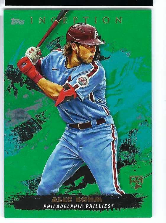 ALEC BOHM 2021 Topps Inception #39 GREEN PARALLEL Baseball Rookie Card RC Philadelphia Phillies