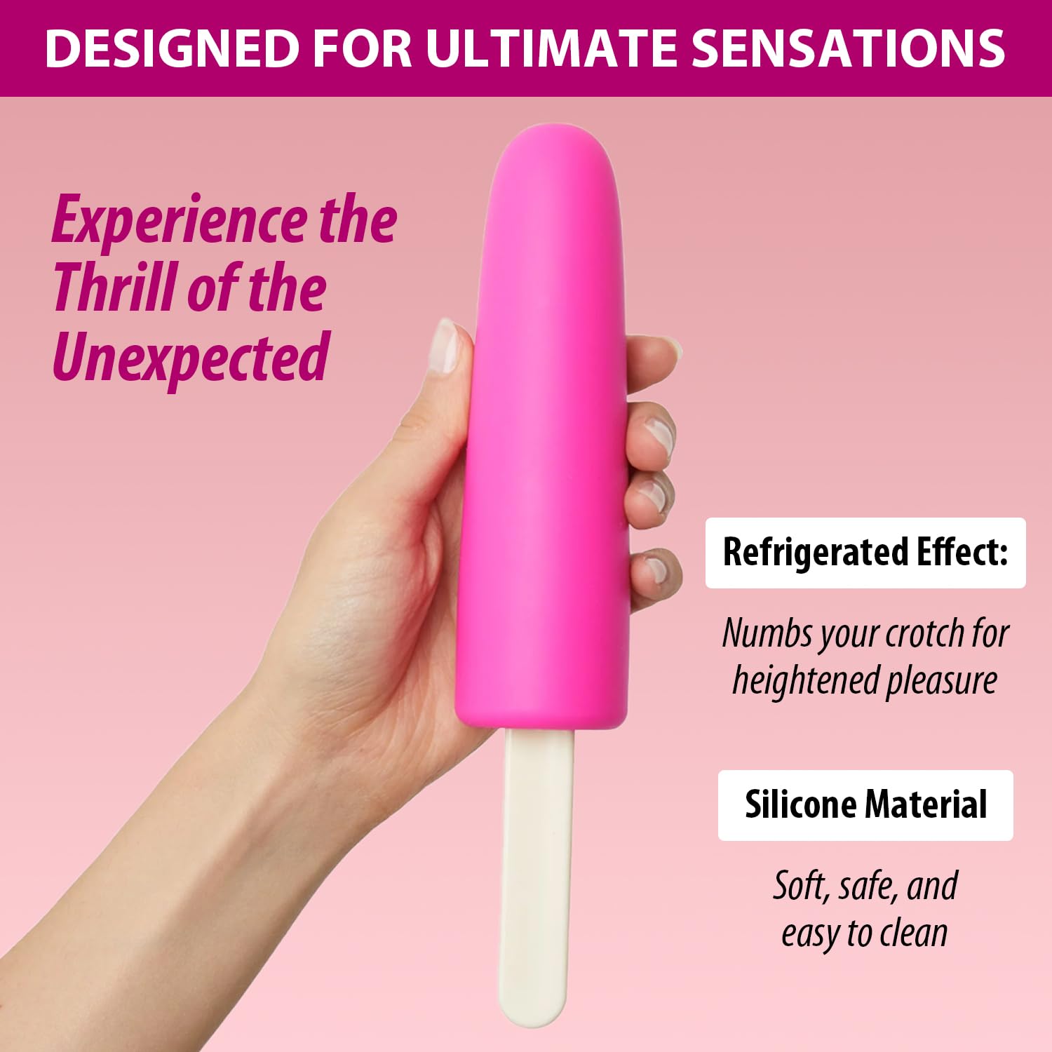 Love To Love iScream Silicone Waterproof Dildo - Innovative Freezable & Heatable Design, Ultimate Pleasure Sex Toys for Adults, Versatile Adult Toys for Couples & Singles, Premium Sex Toy: Danger Pink