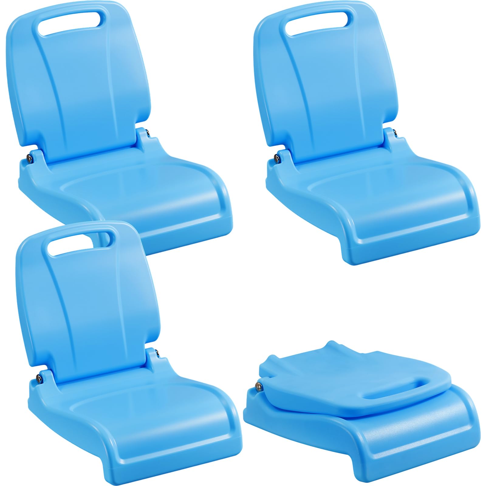 Photo 1 of AceOrbit 4 Pcs Pool Chairs Foldable Poolside Chairs for Edge of Pool, Portable Seat for Outdoor Beach, Stadium, Durable ABS Plastic with Back Support (Blue)