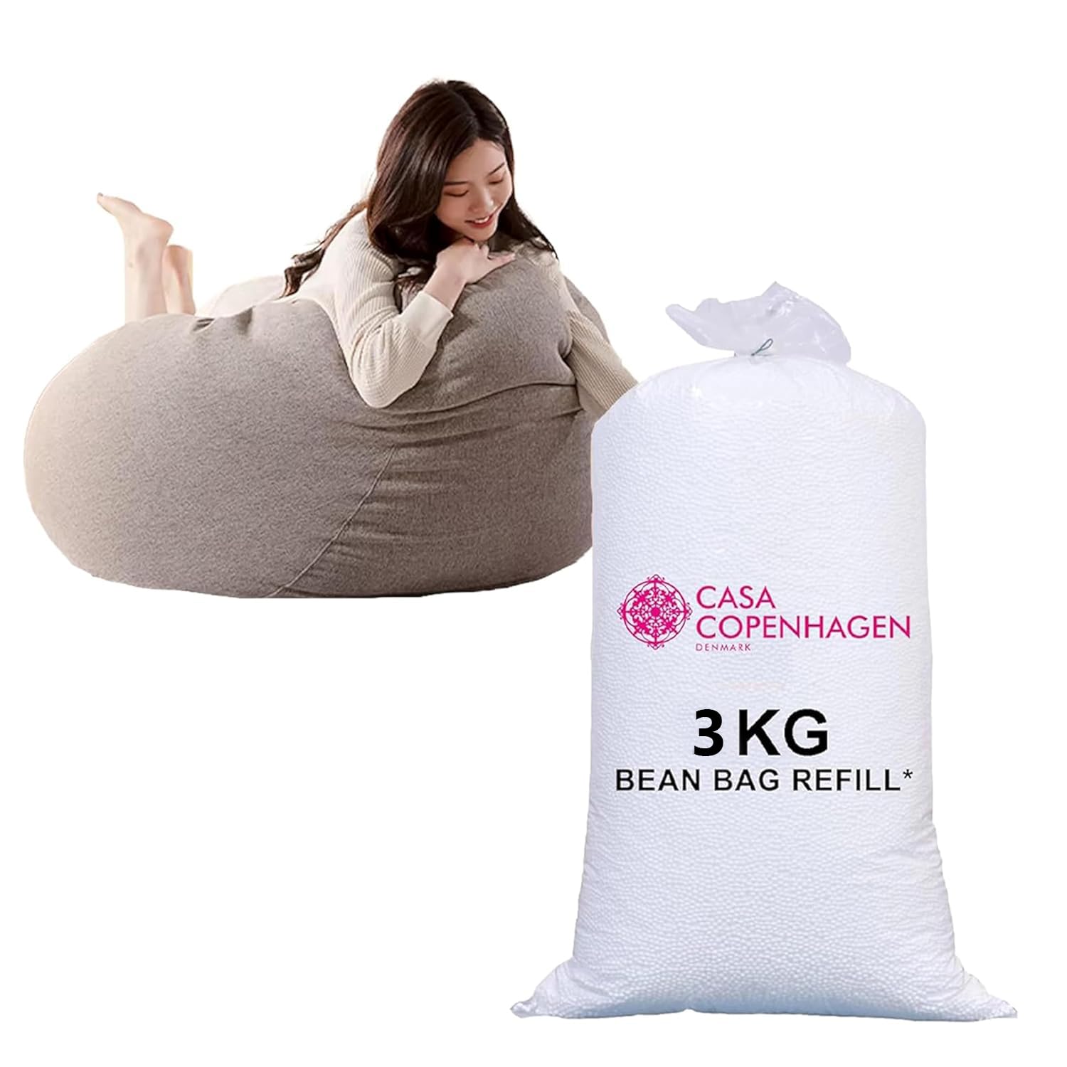 Casa Copenhagen Premium Virgin Grade Thermocol Balls Refill for Pillows, Sofa, Bean Bags, Soft Toys & Beans for Bean Bag Refill 3 Kg (White)-image-26