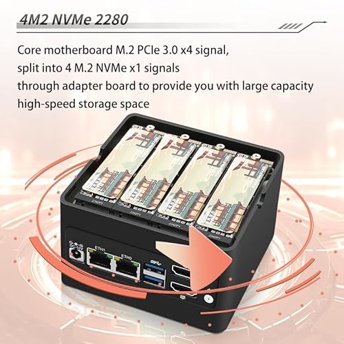 SIENSNET N355 Mini PC 4ベイNASサーバーポケットホスト X86 P6 Lake-N355 の商品画像 6