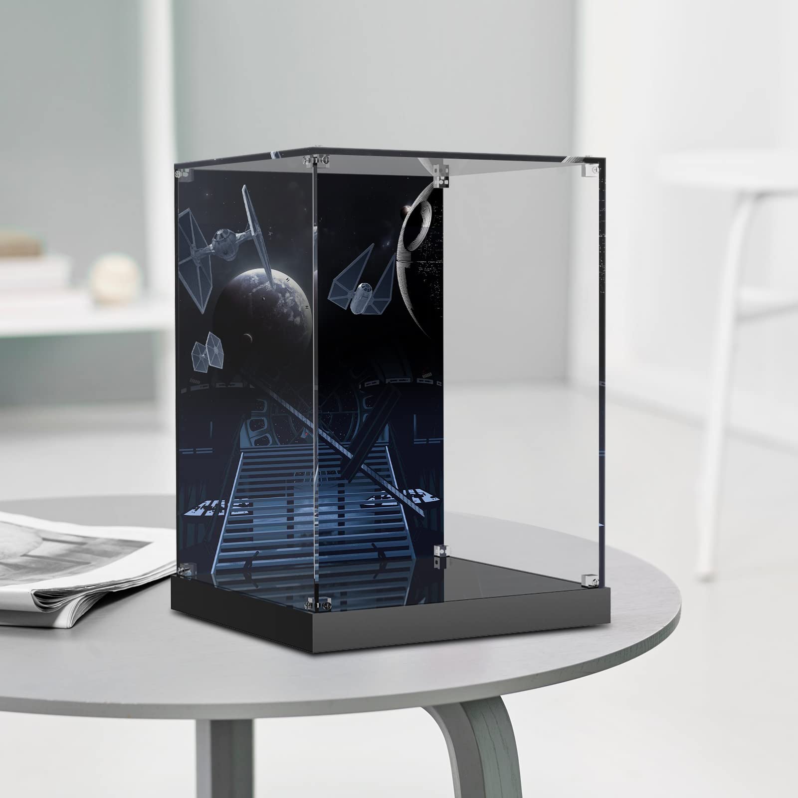cooldac Acryl Vitrine Box kompatibel mit Lego Darth Vader Helm 75304 Modellset Staubdicht Transparent Klar Display Box Vitrine (Das Modell Nicht enthalten)