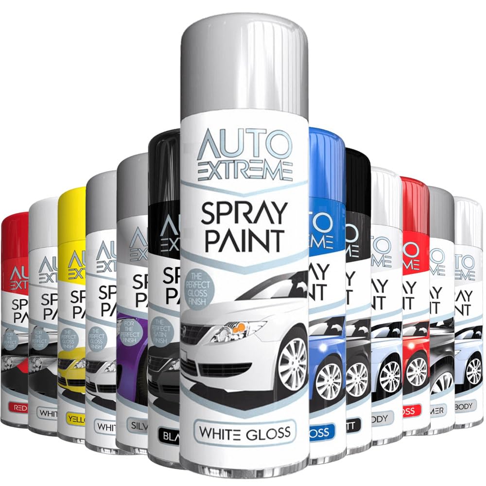 Alezyb White Gloss - 1 X Auto Extreme Spray Paint 250Ml Professional Quality, Perfect Finish Multipurpose Aerosol For Cars, Bikes,Vans, Metal - Ax250-2