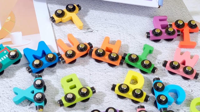 Amazon.com: VercanMonth 43 Pcs Magnetic Train Set Wood Alphabet