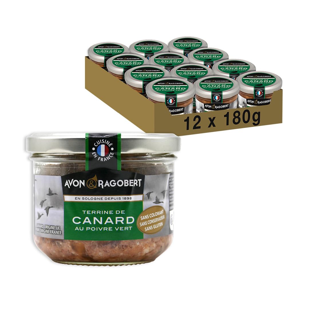 Avon & Ragobert - Terrine Canard au poivre vert 180g - Sans Colorant - Sans Conservateur - Viande Française