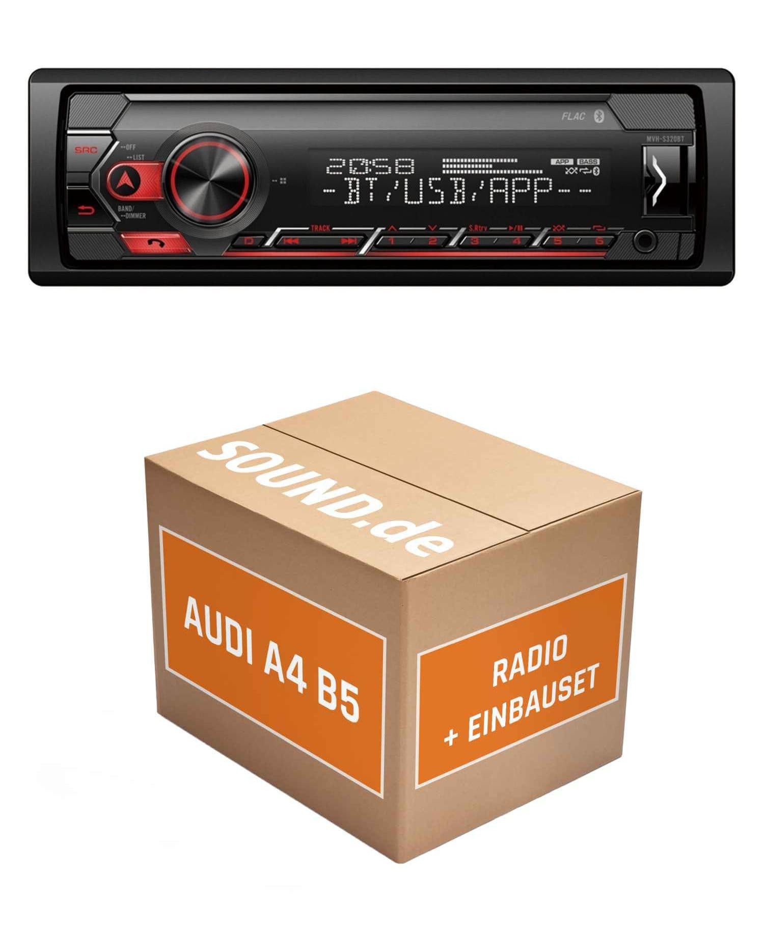 Autoradio Einbaupaket für Pioneer MVH-S320BT für Audi A4 B5, Chorus Kassette | Bluetooth USB