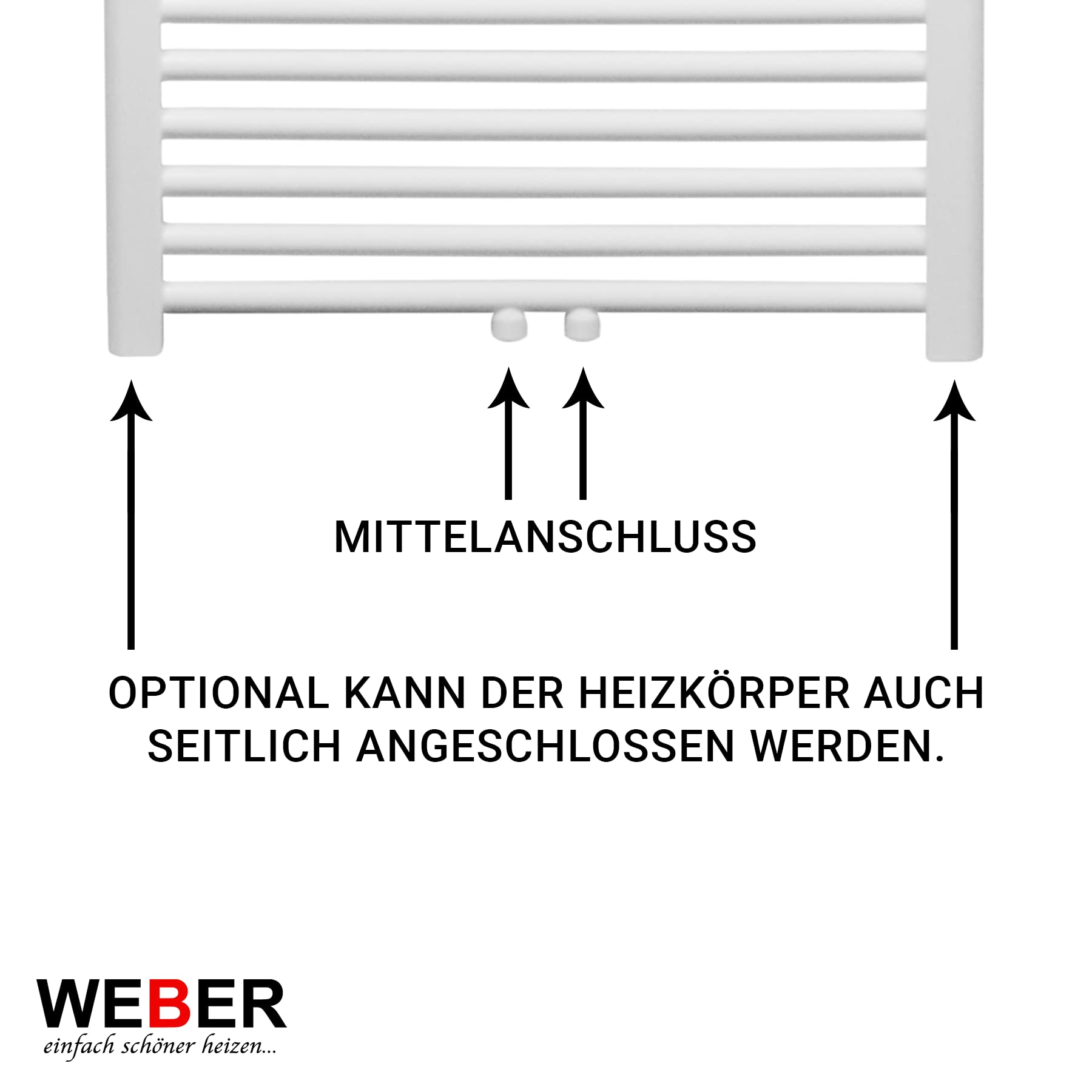 Badheizkörper Heizung Badezimmer Heizkörper alle Größen Weiß/Anthrazit WEBER (50x140cm weiß)