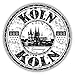 Koln City Germany Grunge Travel Stamp Hochwertigen Auto-Autoaufkleber 12 x 12 cm