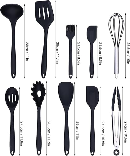 Miniatura 2 de Utensilios de cocina, Kit de herramientas de cocina no para el hogar (10 piezas de silicona negro conjunto (incluyendo caja de color))