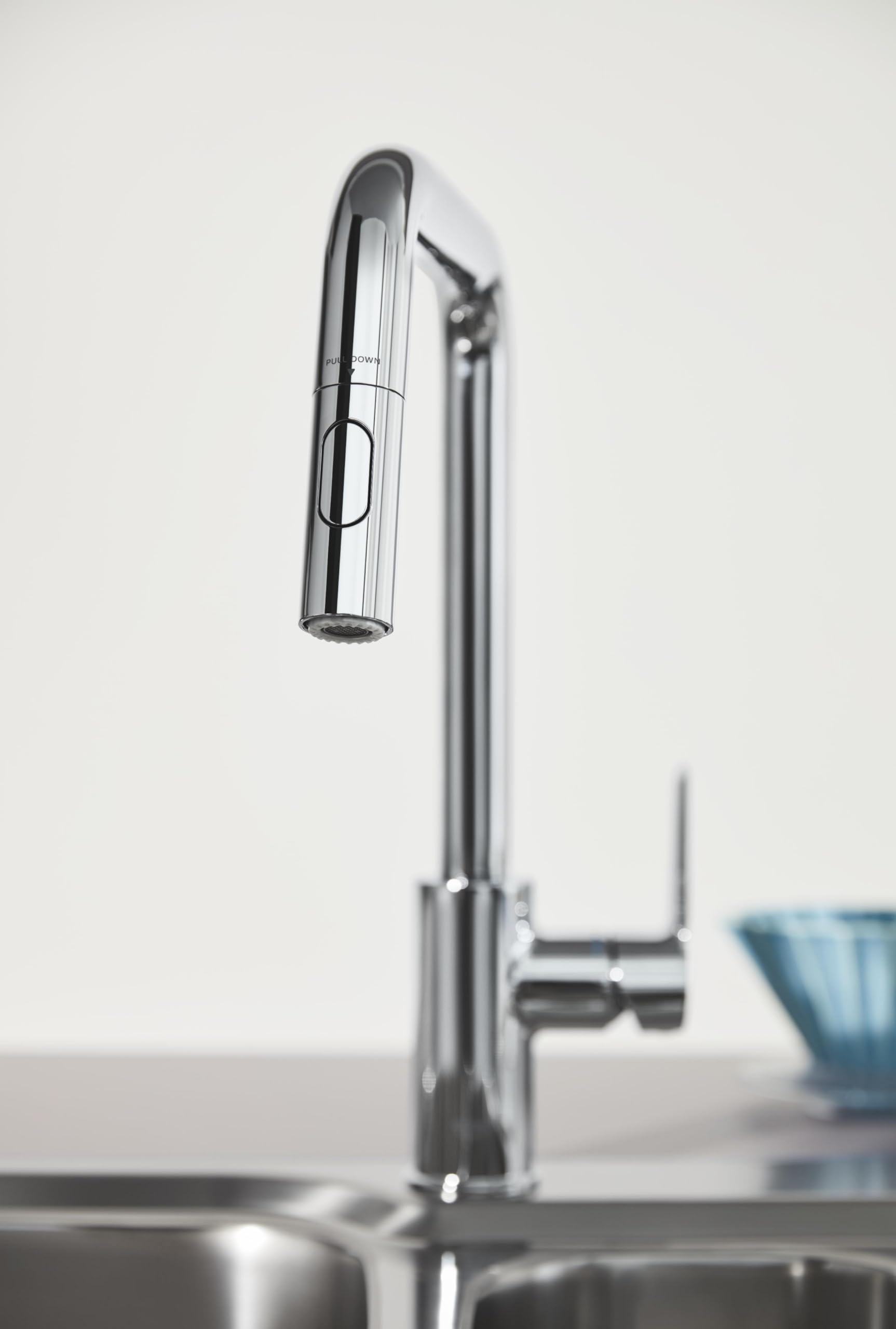 GROHE Get Quickfix, Grifo De Cocina (caño Alto Extraíble, Forma En C, Menor Consumo De Agua, Sistema De Instalación Rápida), Cromo, 31484001