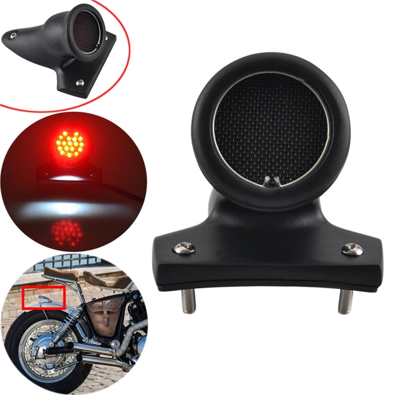 Feux Arrière Freinage Moto Feu Arrière De Moto 12V Stop LED Signal Jour pour Chopper Bobber