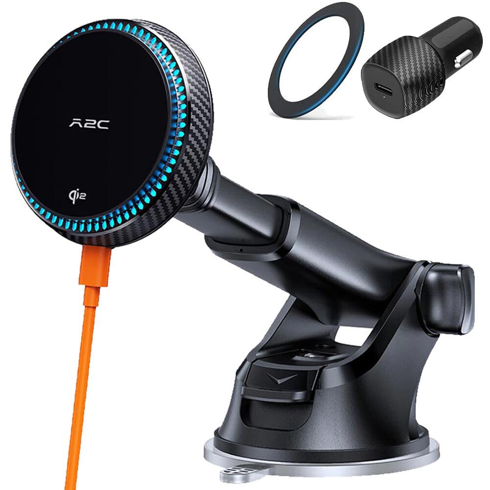 BHHB 15W Magnetic Wireless Phone Holder Car Charger, Compatibile con Mag-Safe Air Vent Car Mount Quick Charger, Wireless 360°Rotatable Applicare per i-Phone 16/15/14/13/12 Pro Max Mini Plus