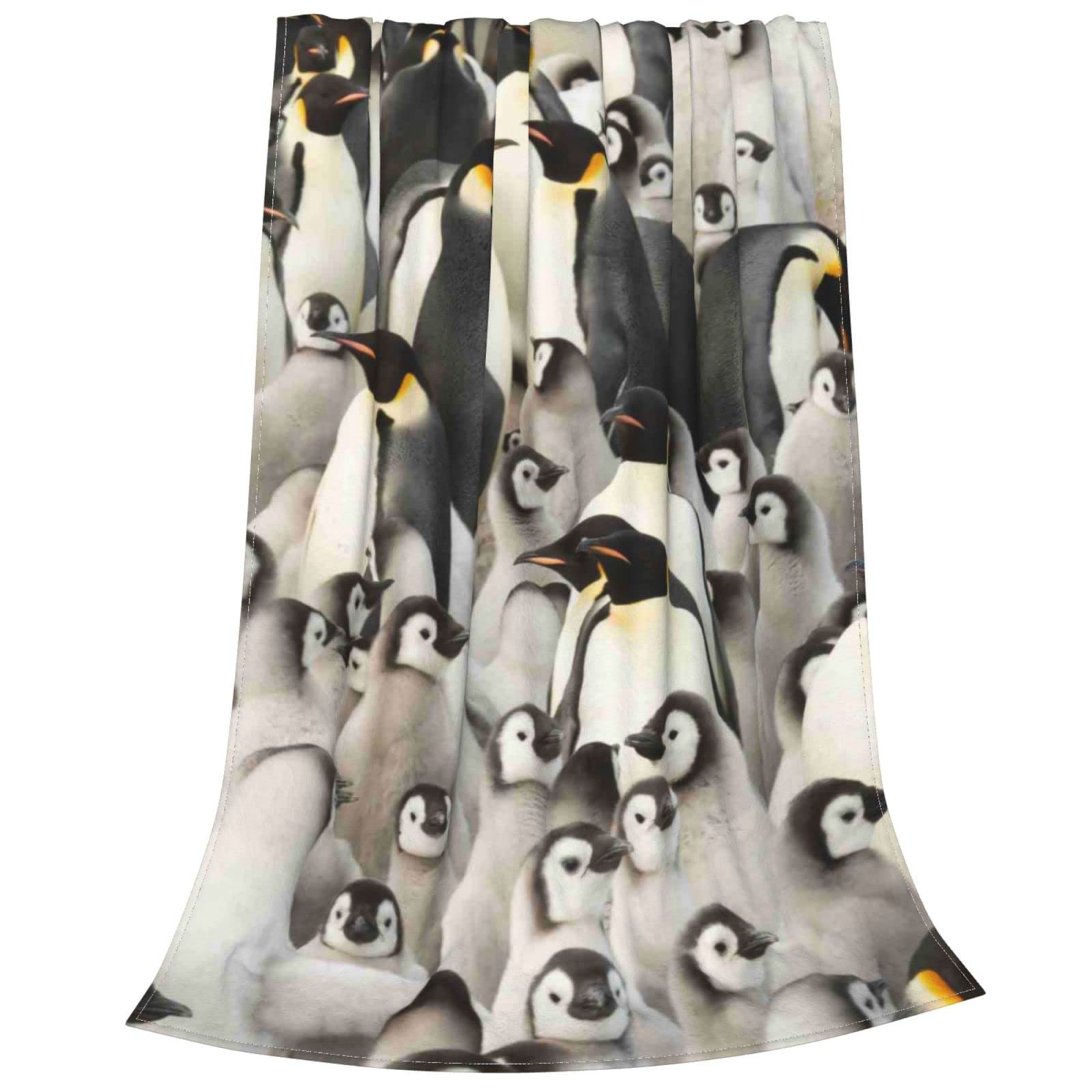 Penguin Gift Throw Blankets,Cute Emperor Penguins with Flannel Blanket for Adults Kids All Season Luxury Soft Fluffy Fuzzy Fleece Blankets Throws for Couch Bed Sofa 50"x40"
