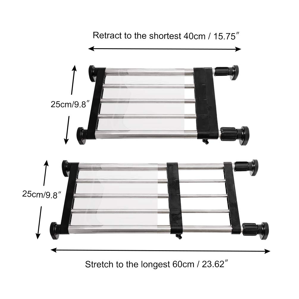 BAOYOUNI Scaffale Telescopico per Armadio in Metallo Mensola Estensibile Ripiano Divisori per Scaffali Regolabile Separatore Organizzare per Guardaroba Camera da Letto Bagno Cucina Adjustable 40-60cm