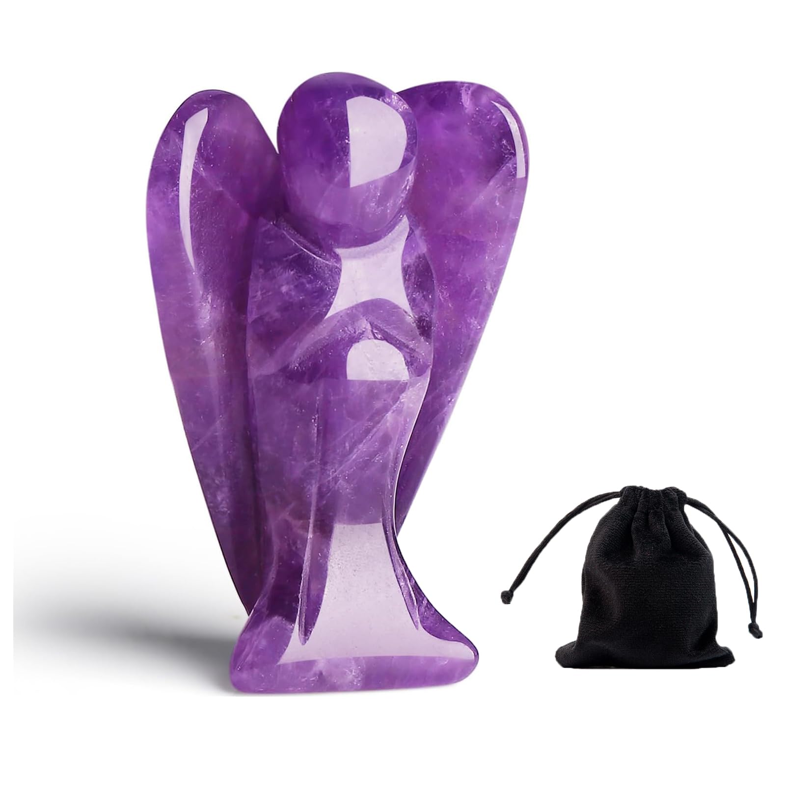 Angelo Di Cristallo Ametista - Statua Decorativa 2 Pollici Per Regali Spirituali E Decor