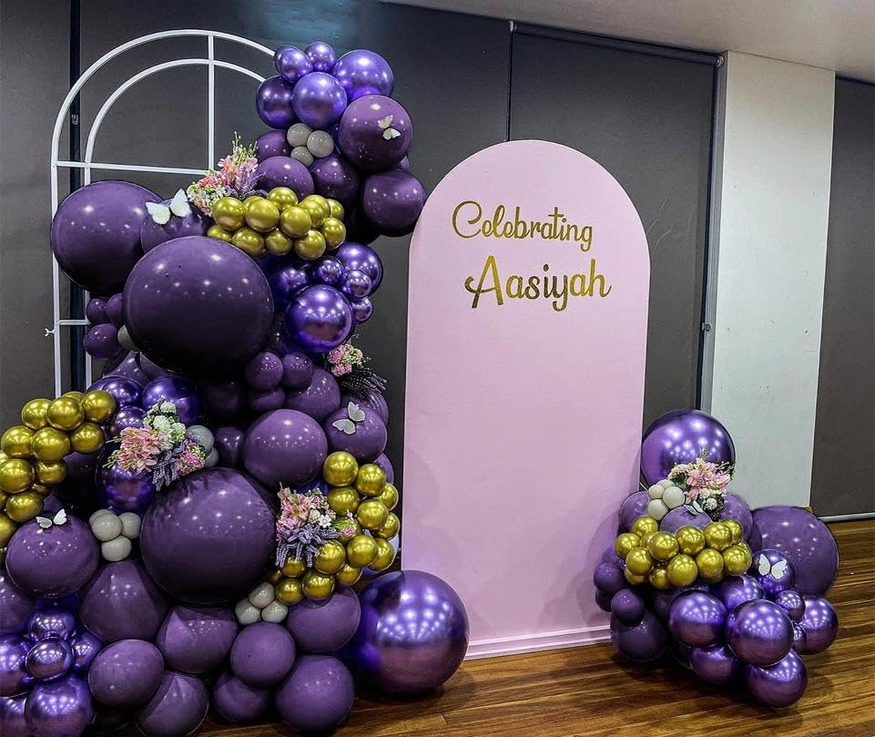 Image of Dark Purple Balloons Double Stuffed Purple Balloon Garland Pastel Lavender Balloons Different Sizes Latex Plum Balloon Arch Kit For Birthday Baby Shower Bachelorette Hotel Transylvania Encanto Party