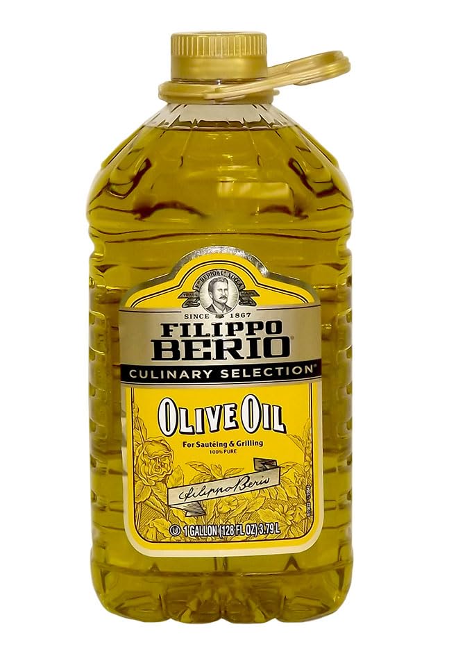 Filippo Berio Pure Olive Oil, 1 Gallon – For Grilling and Mild Taste