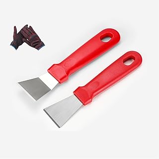Wallpaper Paint Glass Scraper Tool for Window Oven, Stainless Steel Ceramic Hob Scraper Glass Hobs Non Scratch, Ice Scraper for Car Windscreen Freezer Cleaning, Kitchen Griddle Filler Scraper Set