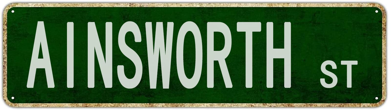 Ainsworth St Retro Tin Signs Aluminum Metal Sign Gift for Home Living Room Garden Wall Yard Coffee Decor 4x16 Inch