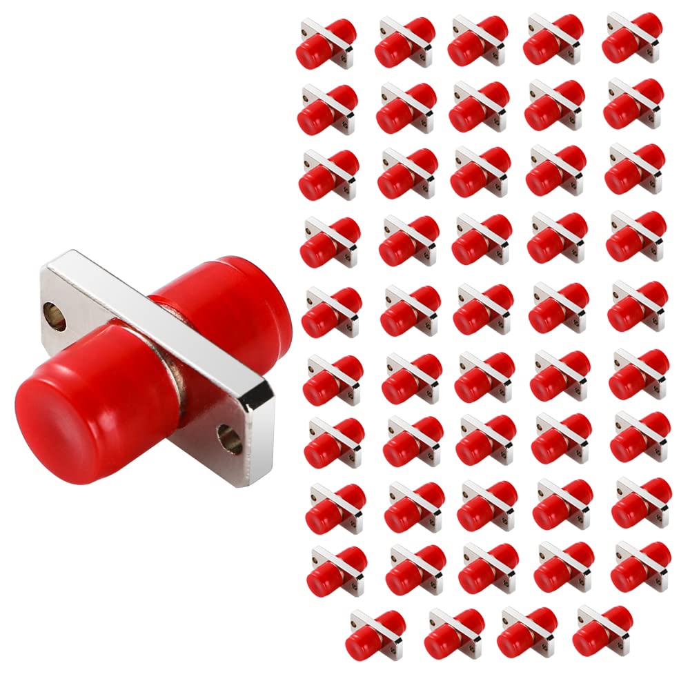 GwliUni 50 Pcs FC to FC Coupler Fiber Optic Adapter, Simplex Connecting Converter with Panel Mounting Wing