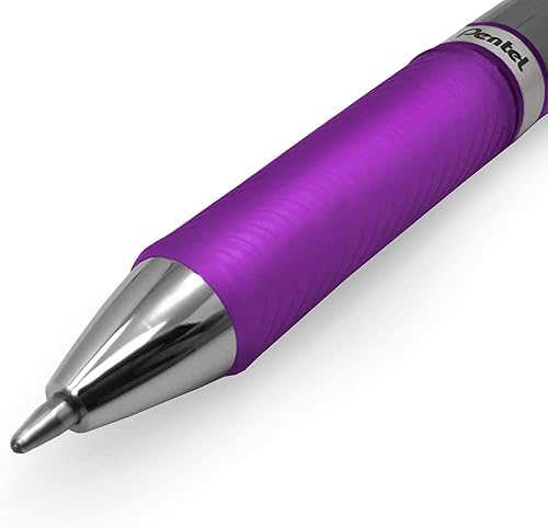 Miniatura 3 de Energel BL80 - Bolígrafo retráctil de tinta de gel líquido, 0.039 in, color violeta, paquete de 5