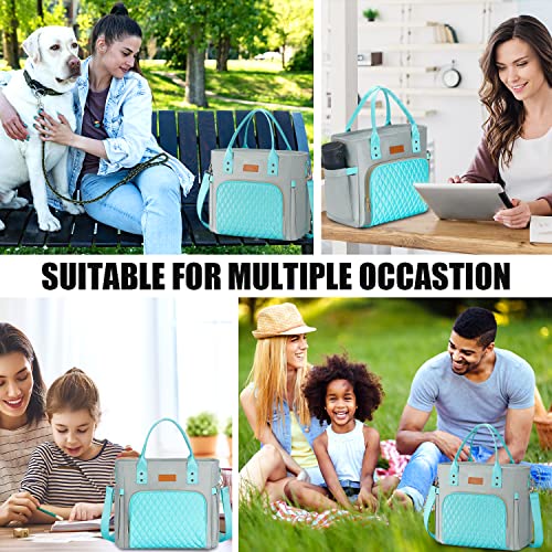 Siltamu Insulated Lunch Bags For Women, Large Lunch Bag For Women,Lunch Box For Women Bottle Holder Womens Lunch Box,Adult Lunch Bags For Women,Womens Lunch Bag For Picnic-Green Gray #TOP5