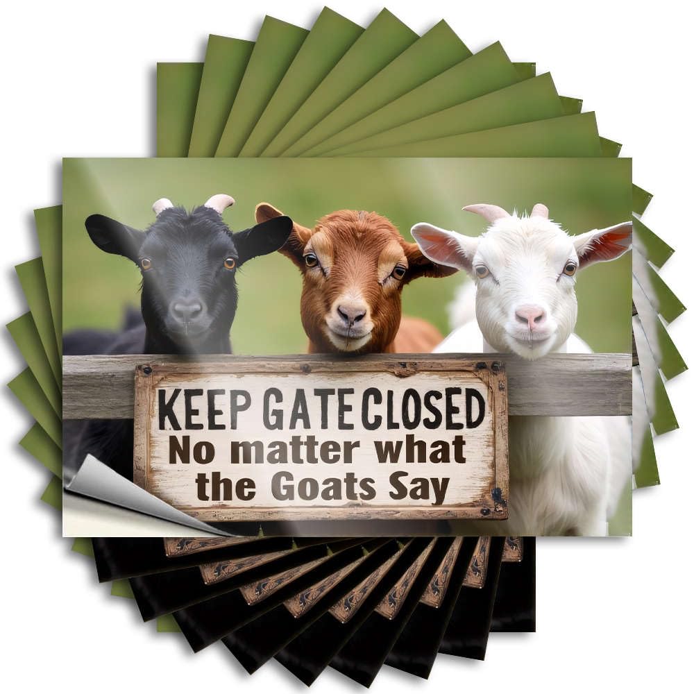 Saying Funky Custom Stickers, Helmet Waterproof Keep Gate Closed: No Matter What The Goats Say. for Hydro Flask | Fire Vinyl Decals for Darts Holiday Gift(12X18CM)