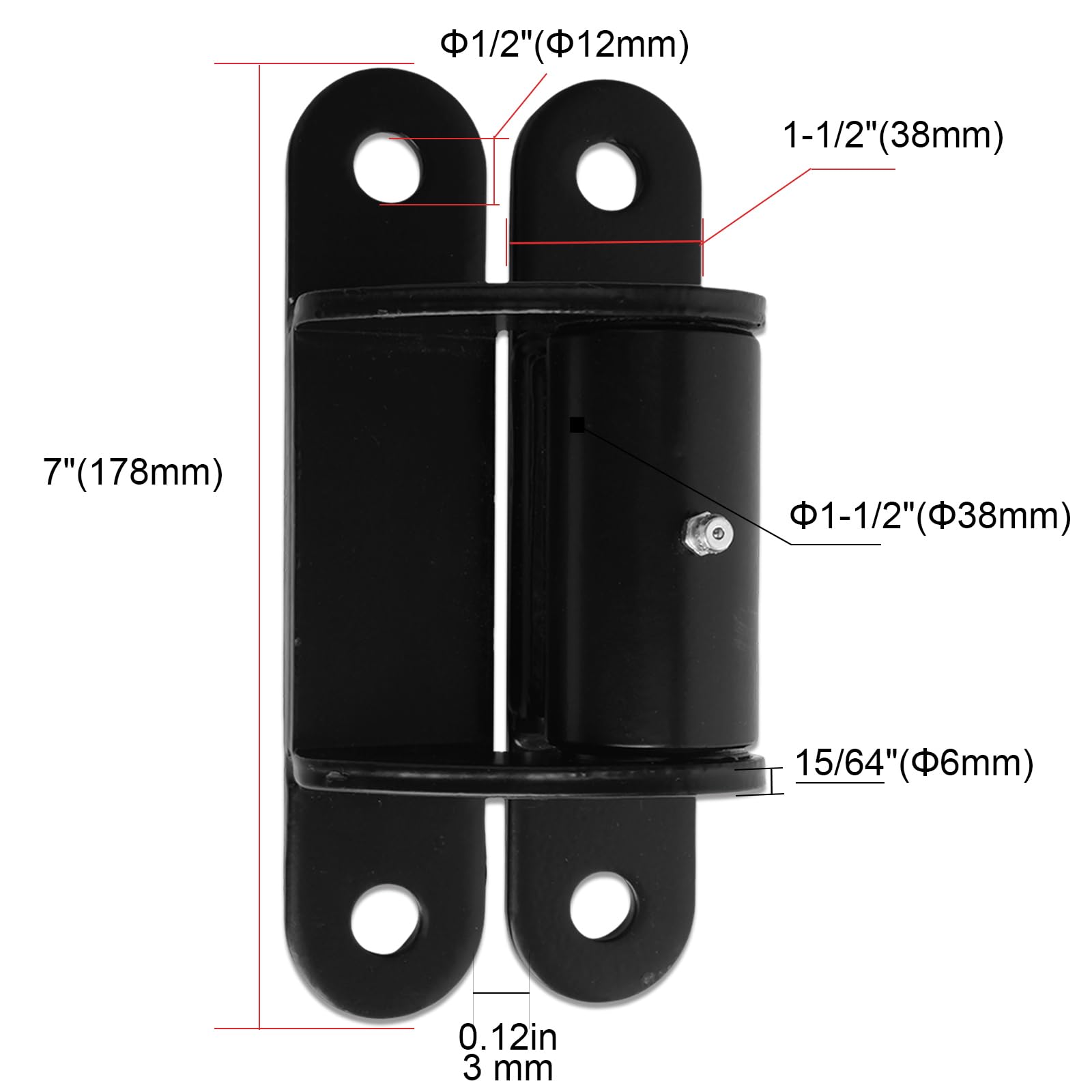Bisagras de puerta mejoradas de 7 pulgadas resistentes con grasa Zerk, perno de bisagra de puerta de rodamiento de montaje frontal o bisagras de soldadura para puertas de remolque grandes y