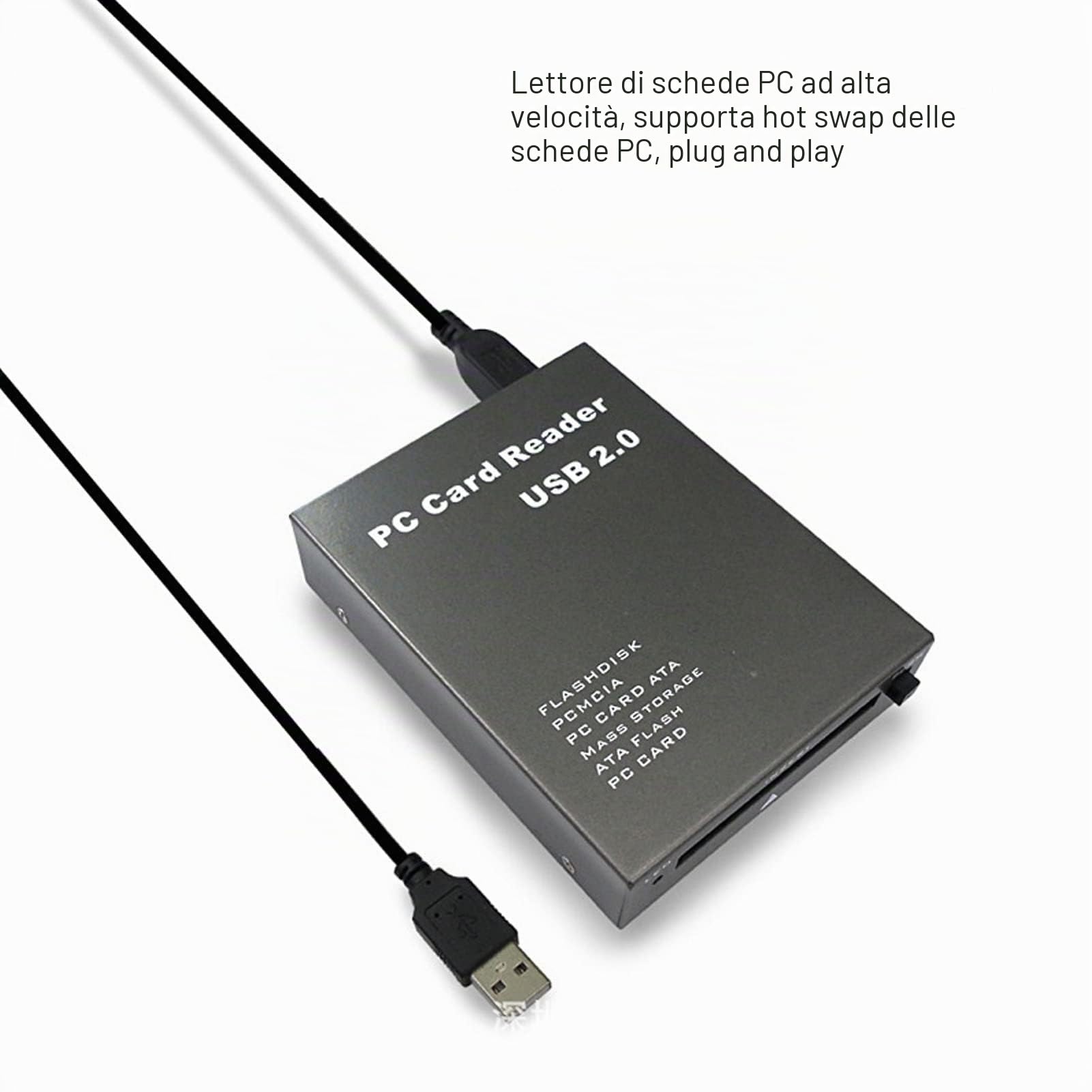 Dpofirs Lettore di Schede USB 2.0 PCMCIA, PC ATA Card PCMCIA 68 Pin High Speed ​​Industrial Flash Memory Card Lettori di Schede di Memoria ATA a Lettura Diretta