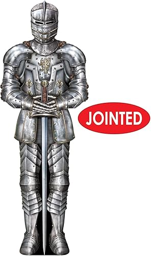 Miniatura 4 de Beistle Knight Suit of Armor - Telón de fondo para fotos, 6 pies de alto, juego de 3 - Decoración de fiesta temática medieval, decoración de