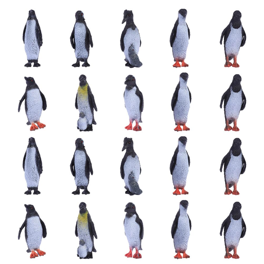 TOYMYTOY 32pcs Antarctic Penguin Modle Penguins Cake Toppers Animal Figurines Figures for Kids Children Toddler Baby