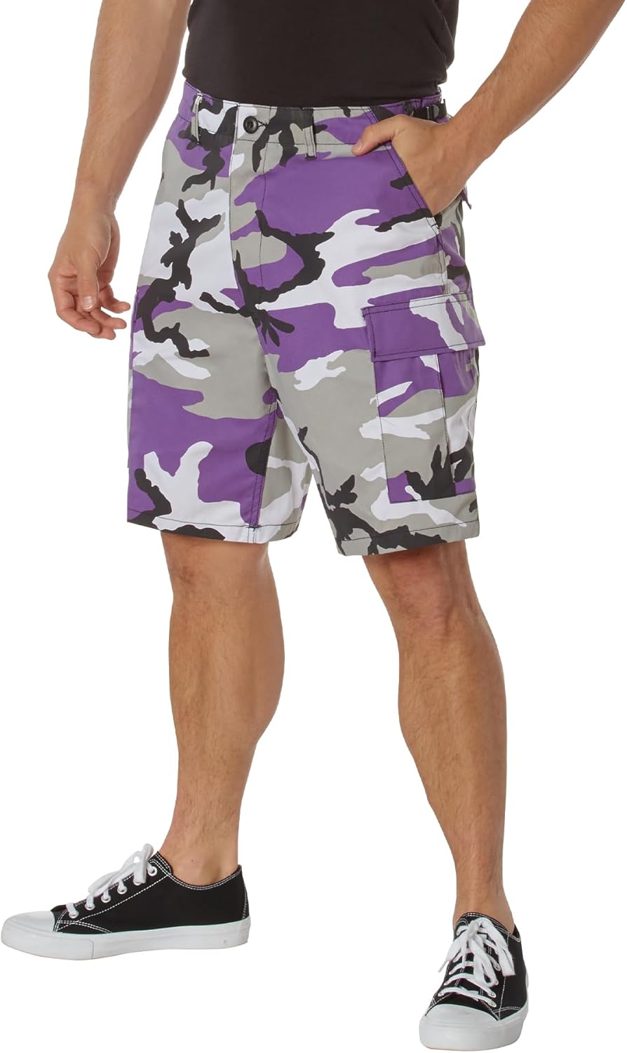 Rothco BDU Cargo Shorts Mens Outdoor Shorts Hiking Shorts Ultra Violet Camo X-Large