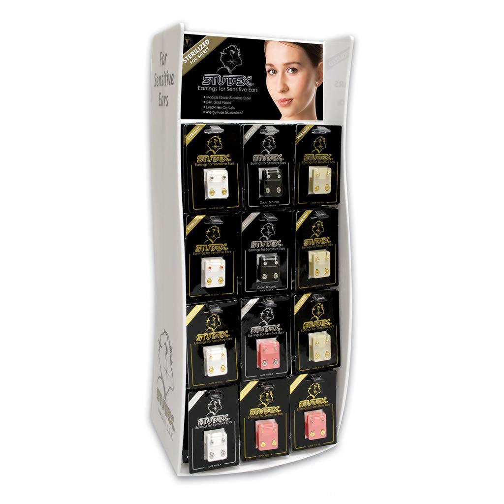 Beauty Relations Universal Ear Piercing 48 pair Rotating Counter Display cartilage earring stud