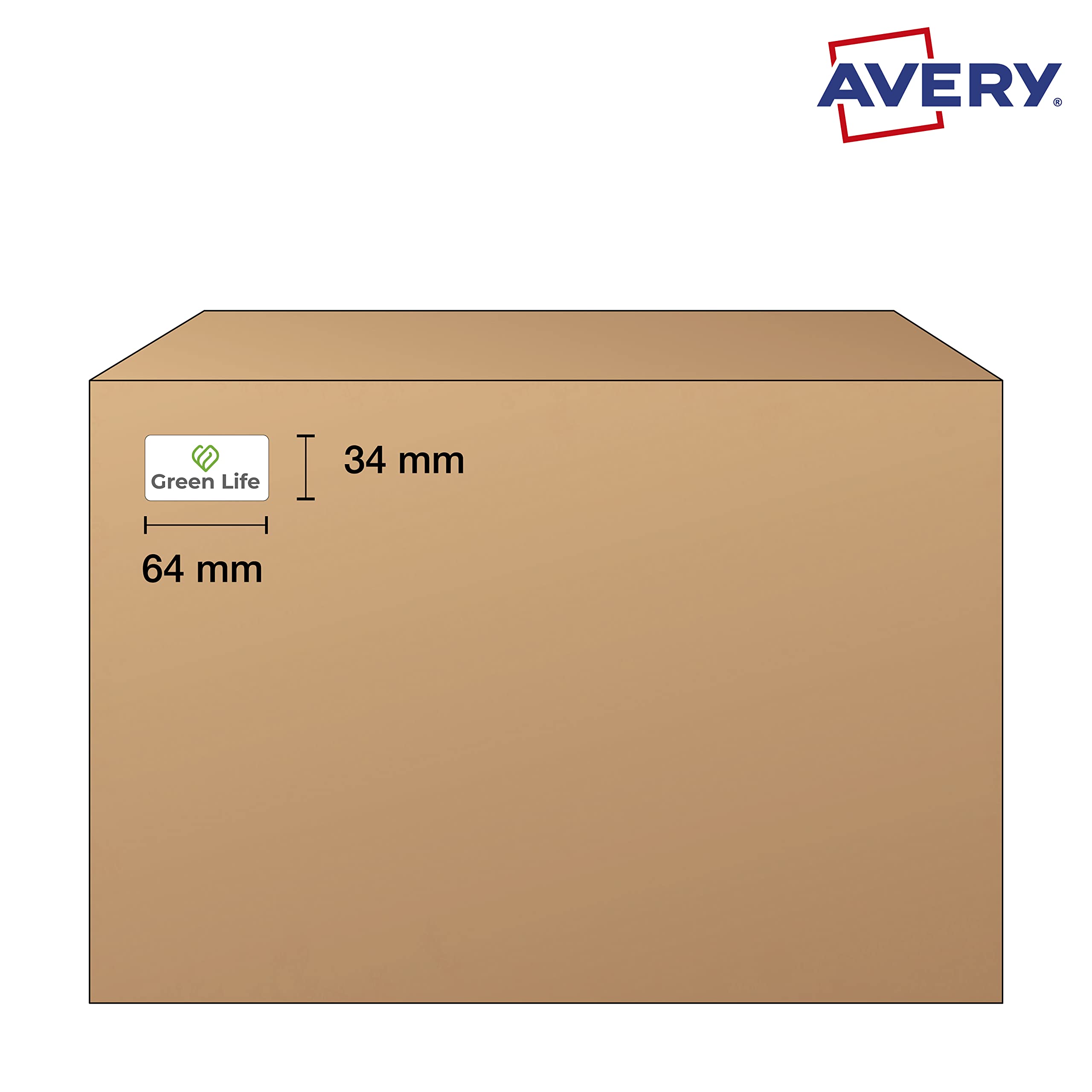 Avery Etiquetas adhesivas de papel blanco, rectangulares, formato 64 x 34 mm, 24 etiquetas por hoja, formato A4, adhesivo permanente, impresoras láser e inyección de tinta, 500 hojas