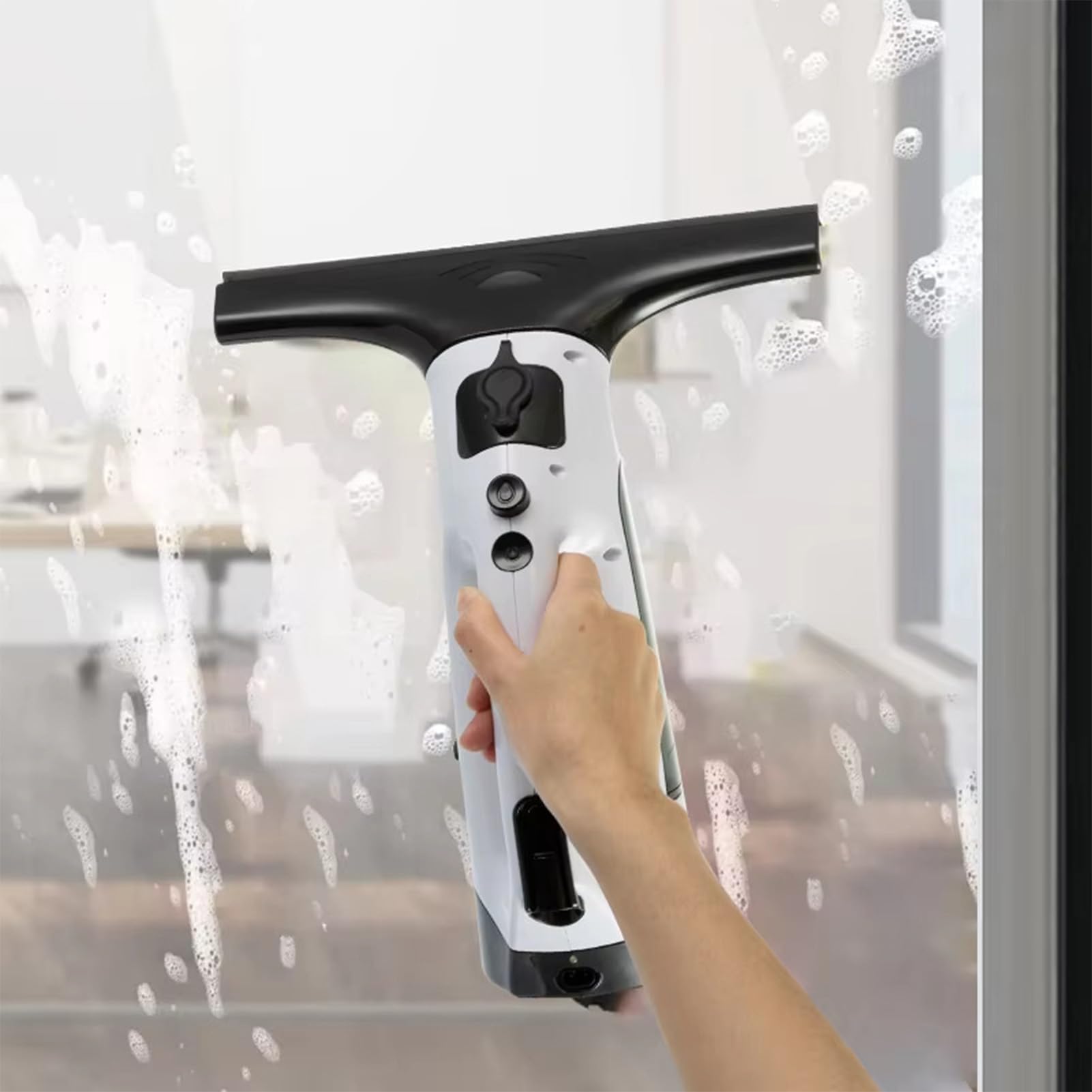 Generic Aspiradora de Mano Inalámbrica para Limpieza de Ventanas de 2000 Pa, Limpiaparabrisas de 280 Mm Depósito Extraíble de 150 Ml 2200 MAh Limpiador Multisuperficie Sin Marcas