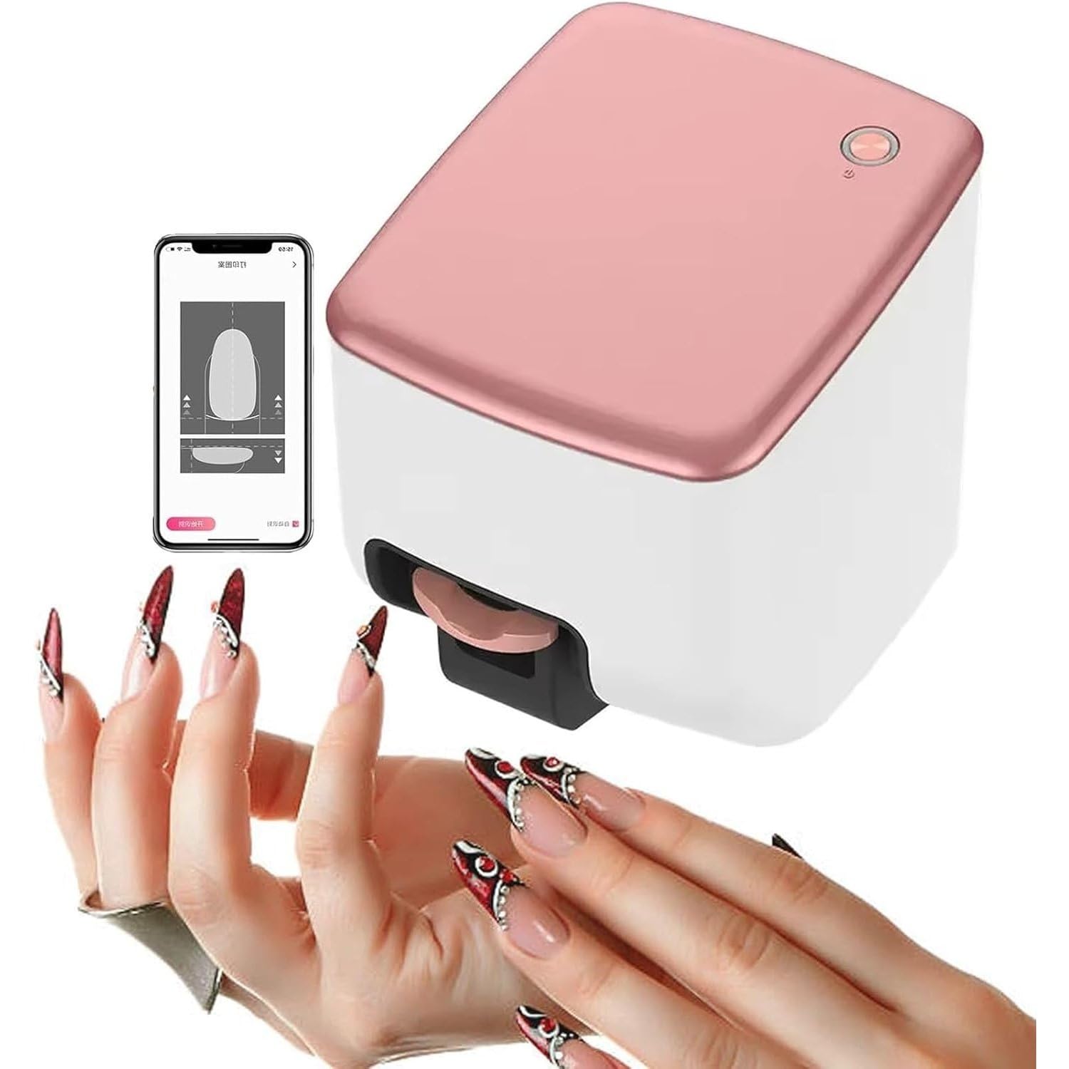 Inteligentna drukarka 3D do paznokci, przenośna drukarka cyfrowa o rozdzielczości 4800 DPI, zdjęcia DIY, sterowanie za pomocą aplikacji mobilnej, szybki druk 10 s