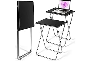 Mainstays Black 5-Piece Folding TV Tray Table Set, 19 x 15 x 26 Inches