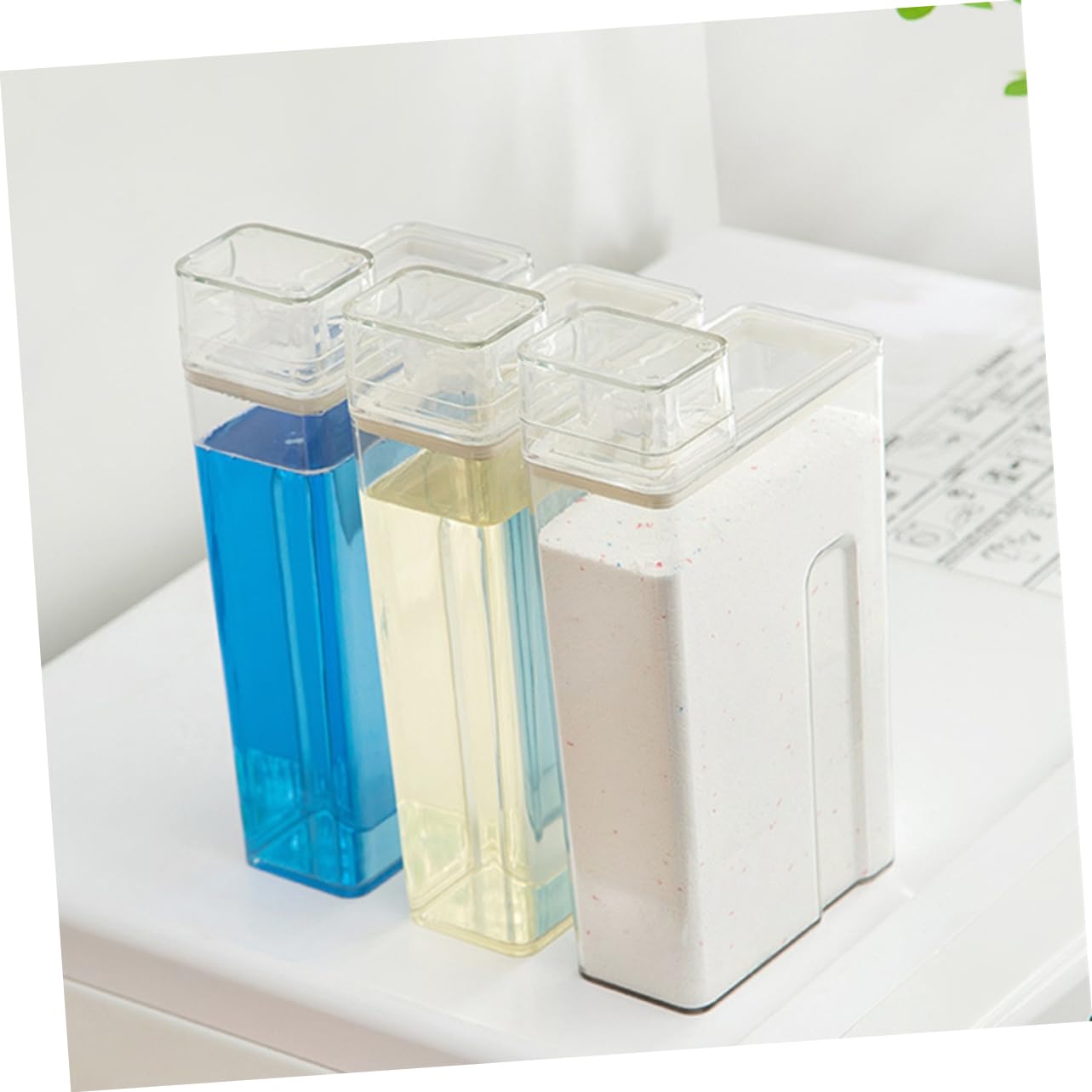 2piezas Botellas De Lavandería Rellenables De Transparente para Líquidos Detergentes y Jabones para Almacenamiento De Loción Baño