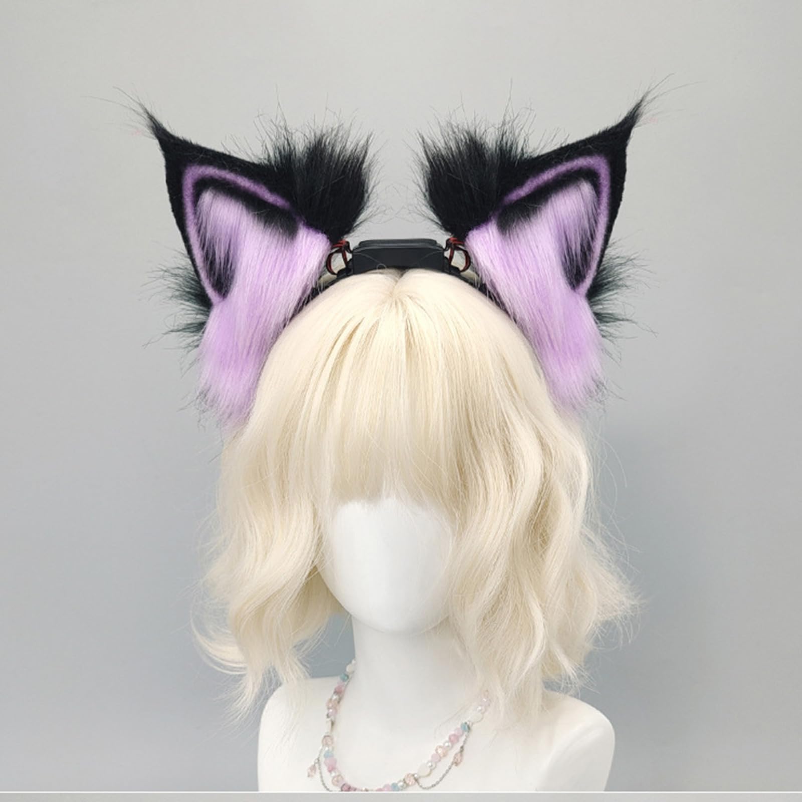 Diadema de orejas de imitación para cosplay de gatito, diadema de orejas activadas por movimiento y tacto para disfraz de fiesta de Halloween
