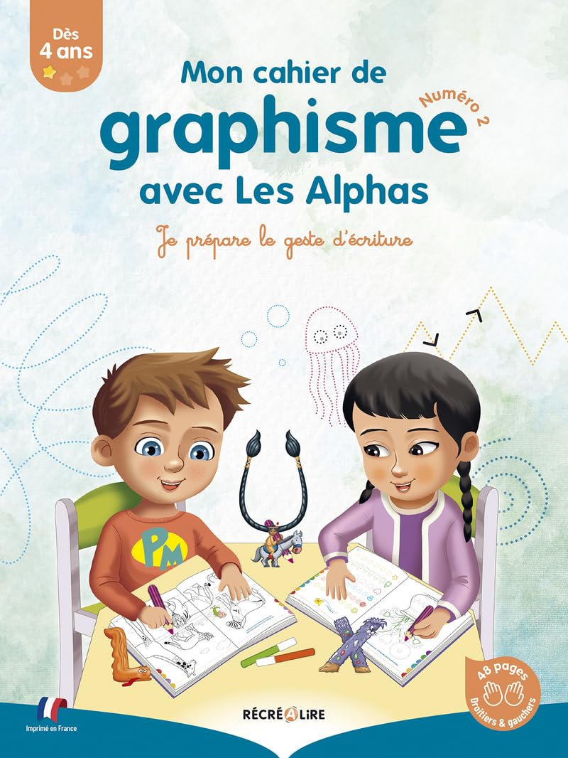CAHIER DE GRAPHISME 2 AVEC LES ALPHAS: Numéro 2, Je prépare le geste d'écriture