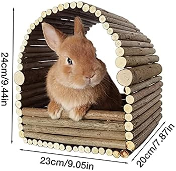 Amazon | 木製のウサギの隠れ家 - うさぎハムスターハウス