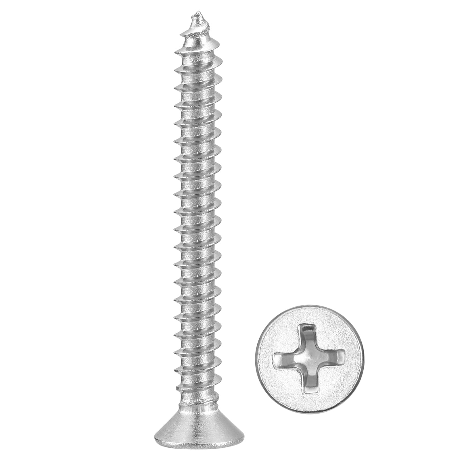 METALLIXITY Countersunk Phillips Wood Screws (#4x1") 100Pcs