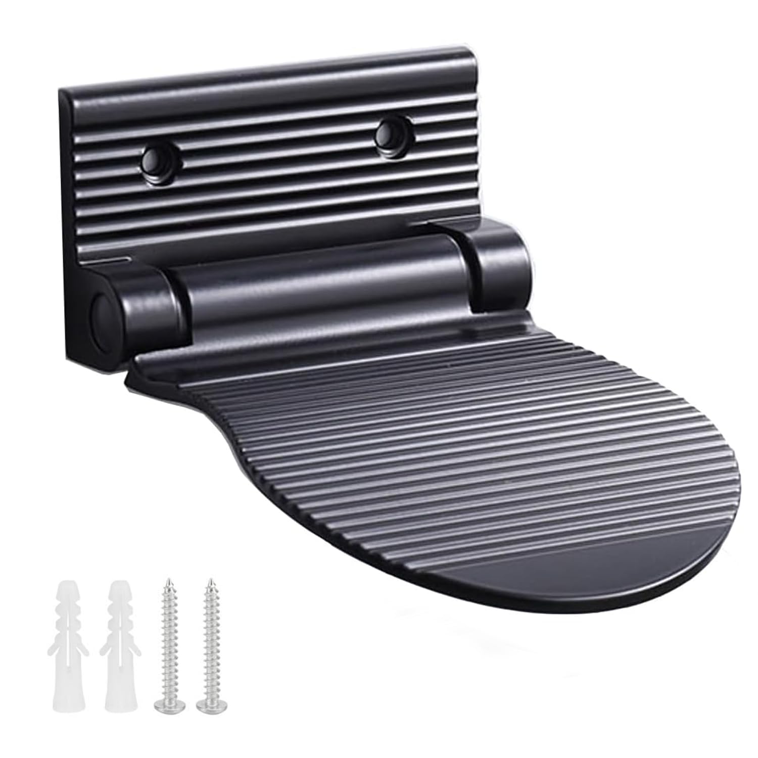 Shower Foot Rest, Shaving & Washing Foot Rest, Heavy Duty Aluminum Alloy Shaving Shelf Fold-Up for Shaving Legs (Black)