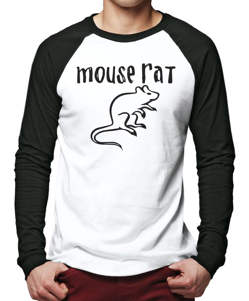 Hotscamp Men's White/Black Mouse Rat Baseball Top - XX-Large